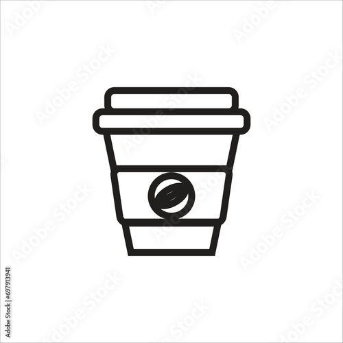 coffe papper cup vector icon line