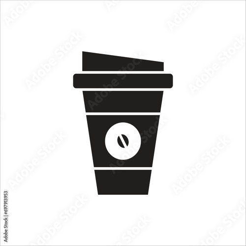 coffe papper cup vector icon line