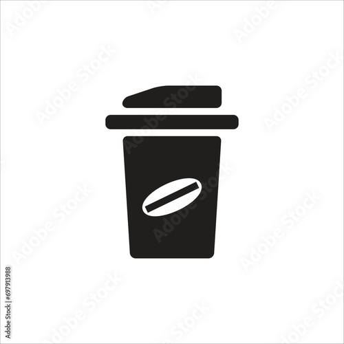 coffe papper cup vector icon line