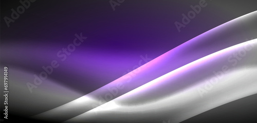 Neon-lit waves surge across background, mesmerizing dance of luminescence and motion. Dynamic backdrop captures essence of energy and modern aesthetics