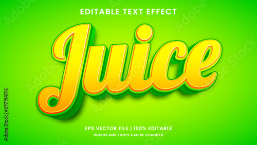 Juice drink 3d editable text effect