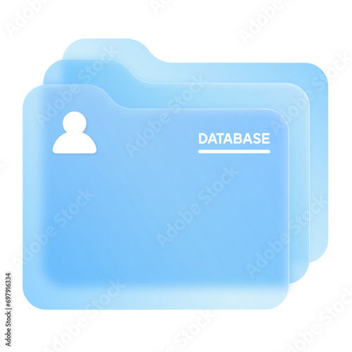 Database Folder Glassmorphism Frosted UI Icon Sign and Symbol Design Illustrator Png Svg