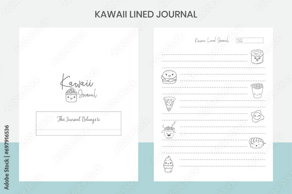 Kawaii Lined Journal Kdp Interior Kawaii Lined Journal Kdp Interior