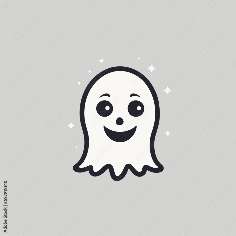 Cute Ghost Logo EPS Format Design Very Cool