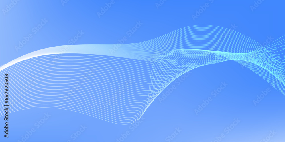 Abstract gradient blue with wave line background