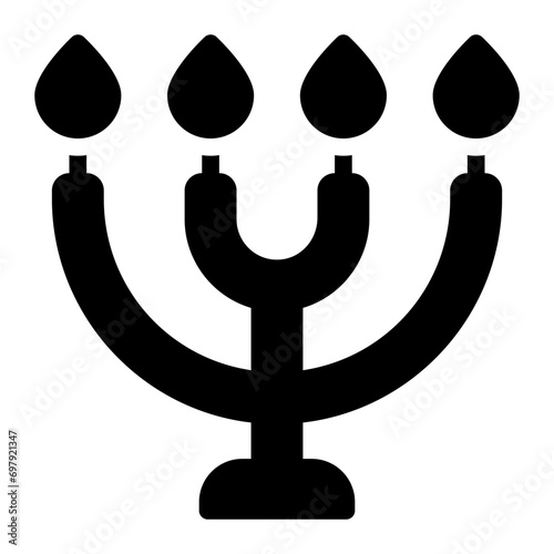 menorah glyph icon