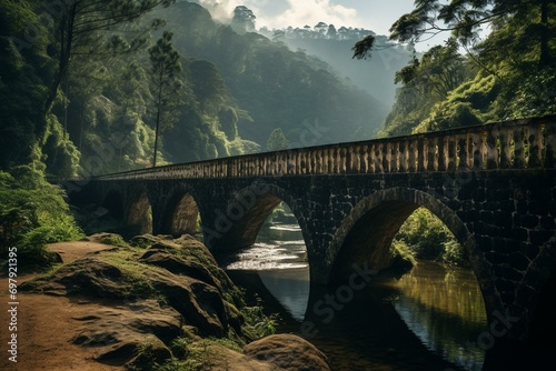 Scenic bridge in Ella, Sri Lanka. Generative AI