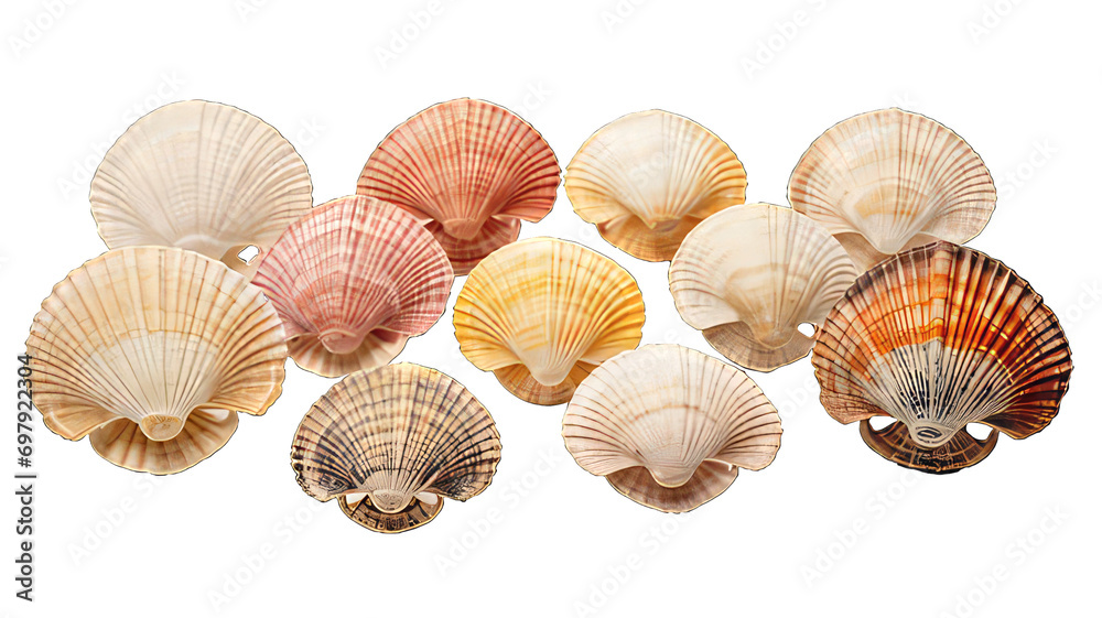 Seashells on a white background . Png Seahorse transparent  ocean animal. 