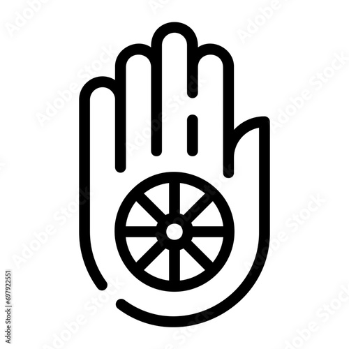 Картината върху платно jainism line icon