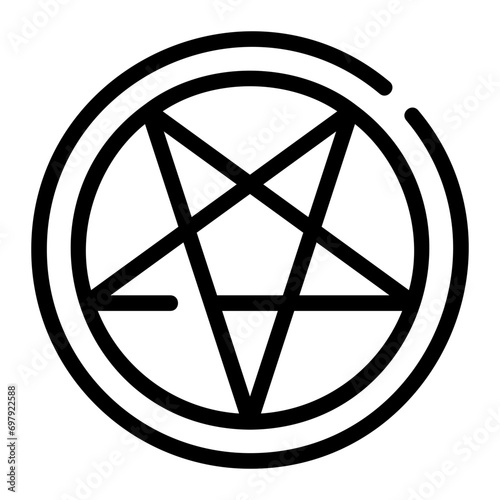 satanism line icon photo