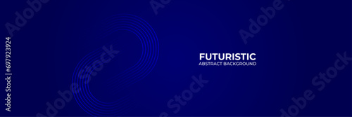 Blue abstract background with blue glowing geometric lines. Modern shiny blue diagonal rounded lines pattern. Futuristic technology concept. poster, banner, brochure, corporate, website, backdrop