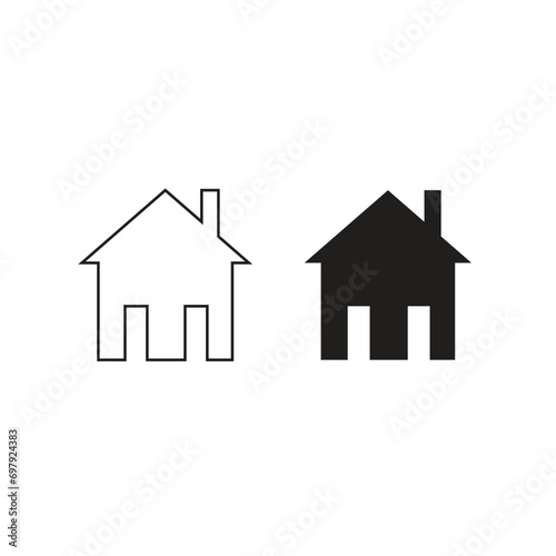 Home icon. in trendy flat style isolated on grey background.