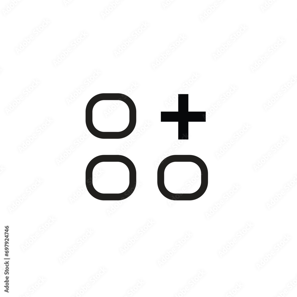 Fototapeta premium layout grid add icon. Flat style design isolated on white background.