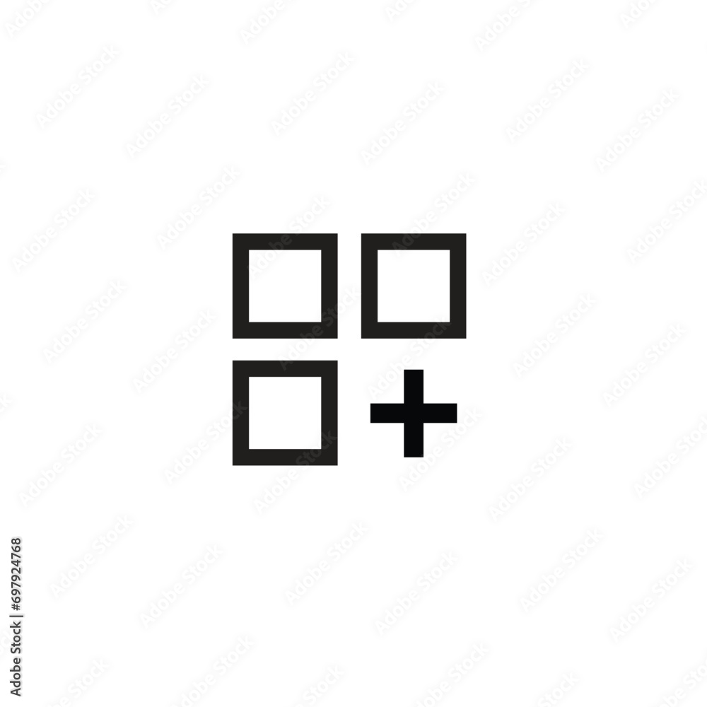 layout grid add icon. Flat style design isolated on white background.