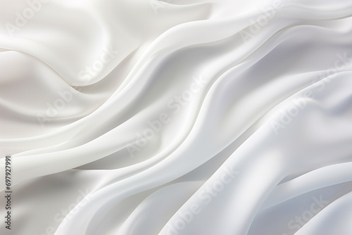 White cloth background abstract with waves for template. Generative ai.