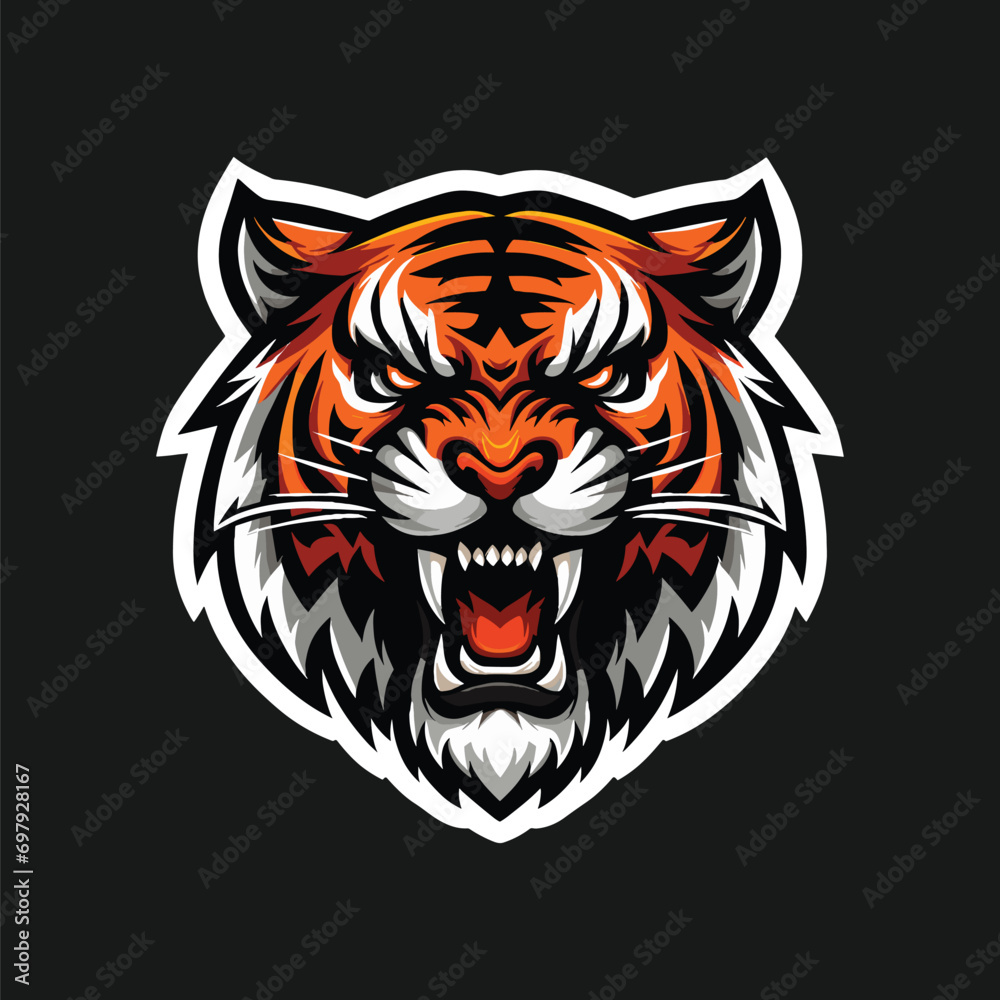 ANGRY TIGER MASCOT LOGO VECTOR