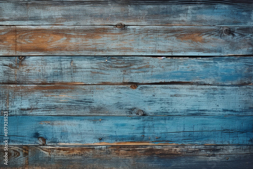 Timeber blue wooden vintage texture and background copy space. Generative ai.