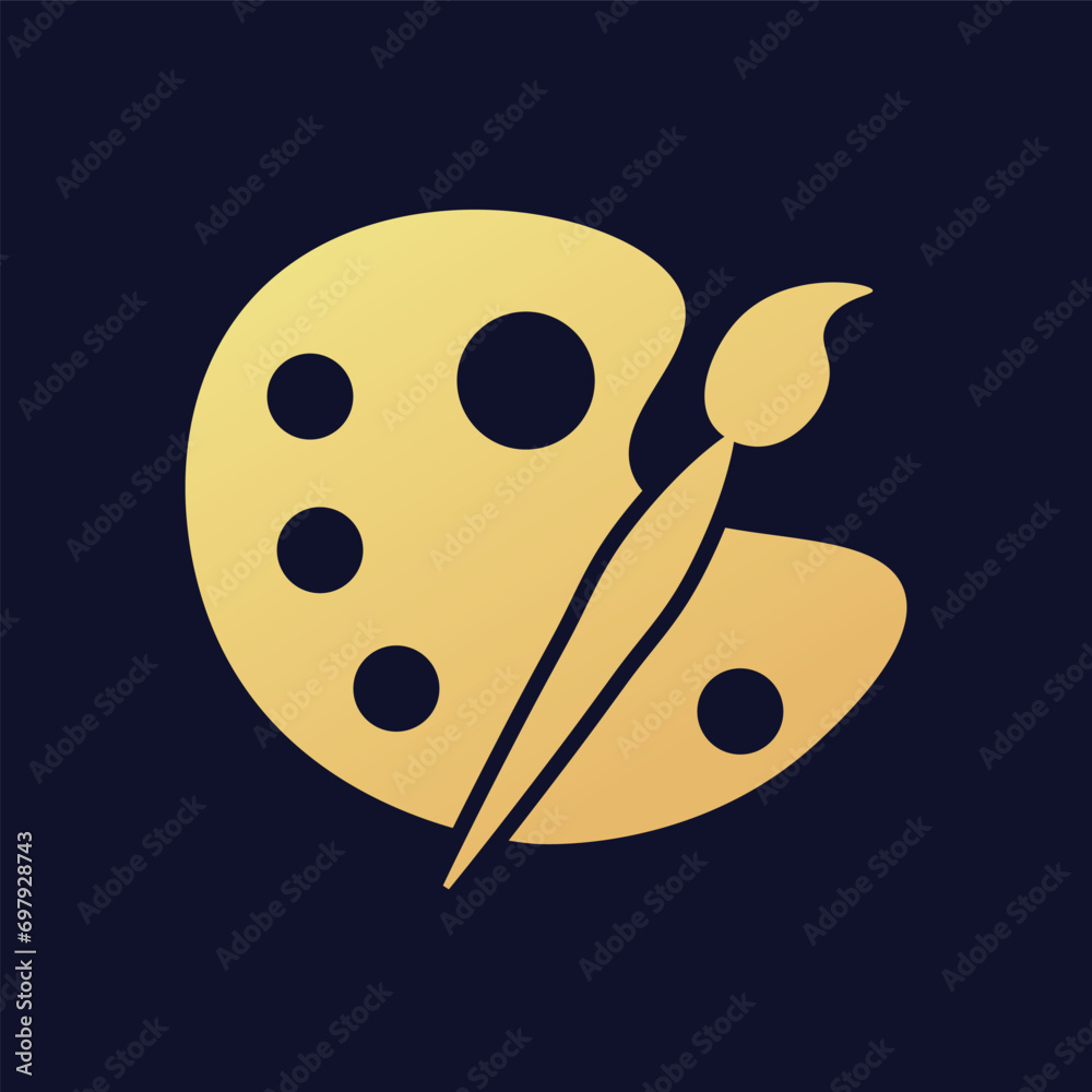 palette icon flat vector illustration. palette icon flat vector illustration.