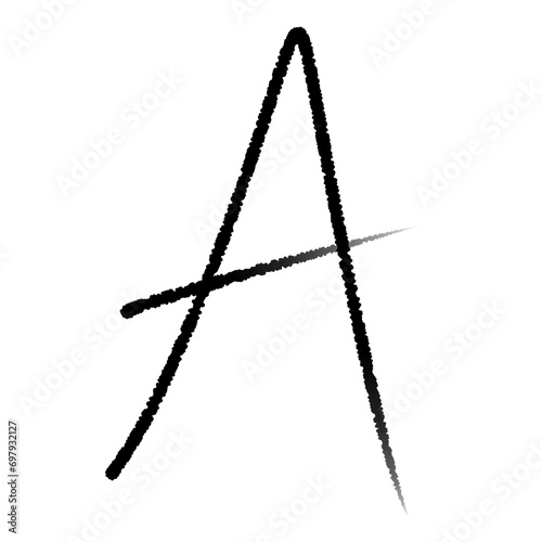 hand write pencil alphabet letter a png file transparent background element lettering photo