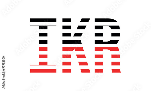 Принти на полотні IKR three initial letter iconic line negative space minimal logo design vector template