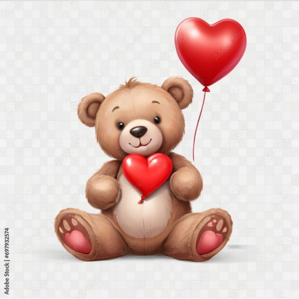 cute brown bear with red heart valentine's day cute brown bear with red heart valentine's day