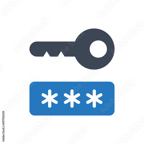 Key password pin code vector icon