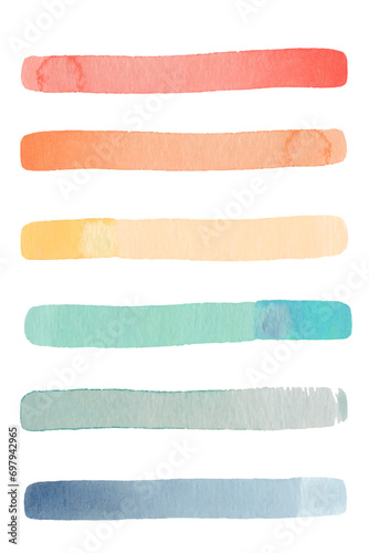 colorful watercolor highlighter line set , vector graphic resources photo