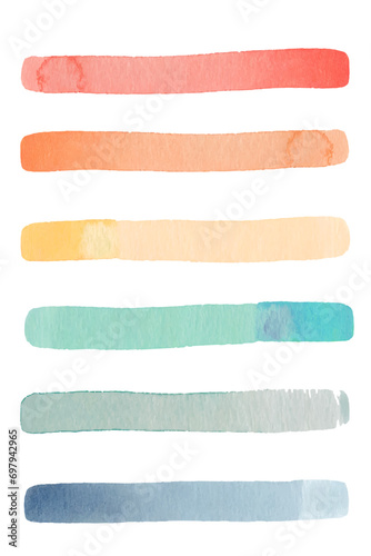 colorful watercolor highlighter line set , vector graphic resources