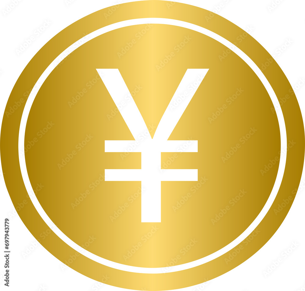 Golden Yen currency coin Golden Yen currency coin