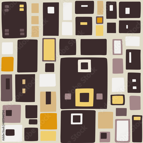 Klimt style inspired abstract seamless pattern, modern art nouveau endless backdrop with geometric shapes, texture for wrapping or digital paper, wallpaper, scrapbooking, textile prints