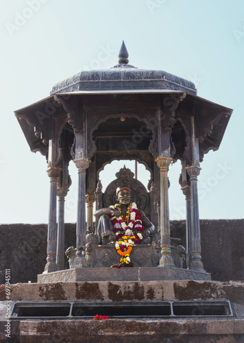 Canvas Print Shivaji Maharaj Statue at Raigad Fort