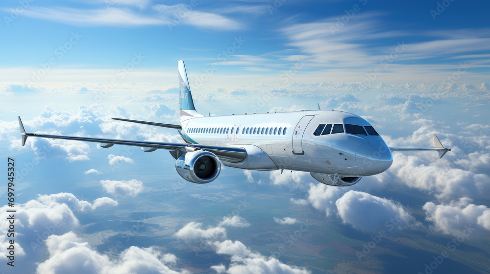 Airplane over clouds, travel concept Airplane over clouds, travel concept
