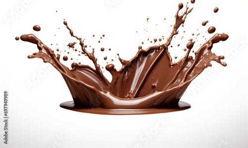 Chocolate splash isolated on white background, graphics resource advertisement