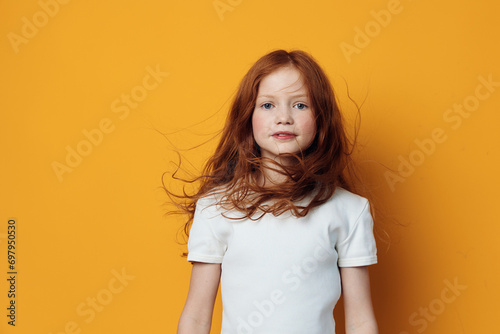 Childhood caucasian children portrait face upset girl unhappy female sad expression background isolated photo