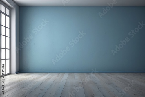 abstract soft blue studio and wall background photo