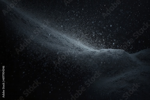 Falling Snow down on the black background