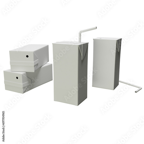 3d rendering mockup Paper drink Box
