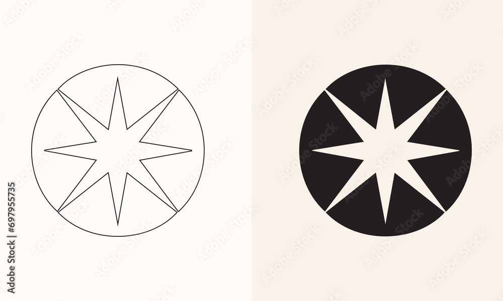 Vector illustration of a star icon set