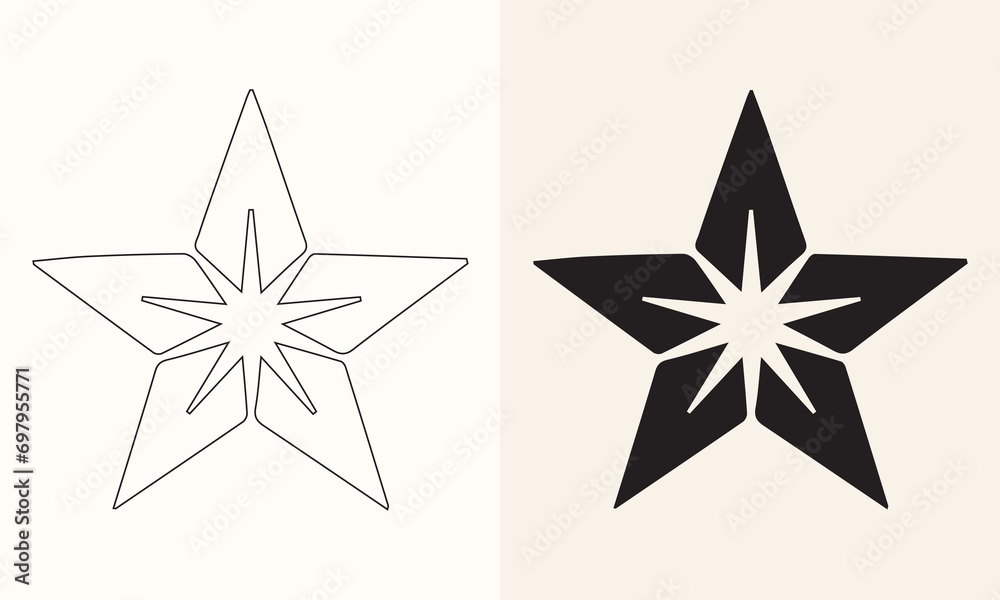 Fototapeta premium Vector illustration of a star icon set