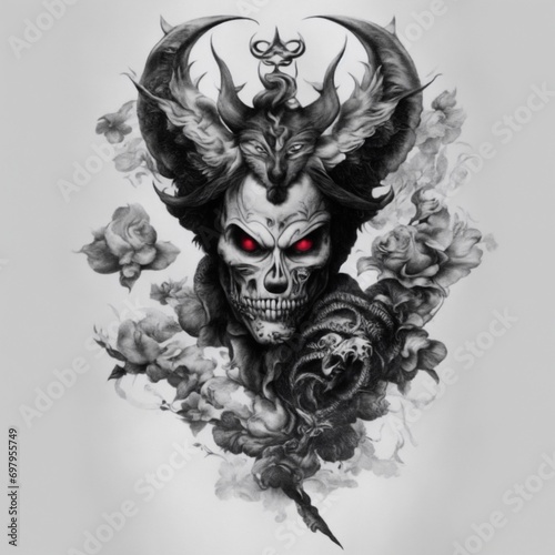 A one of the 7sins collection, Wrath, a devil of Anger, tattoo idea styles.No.5