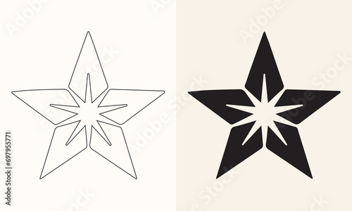 Vector illustration of a star icon set