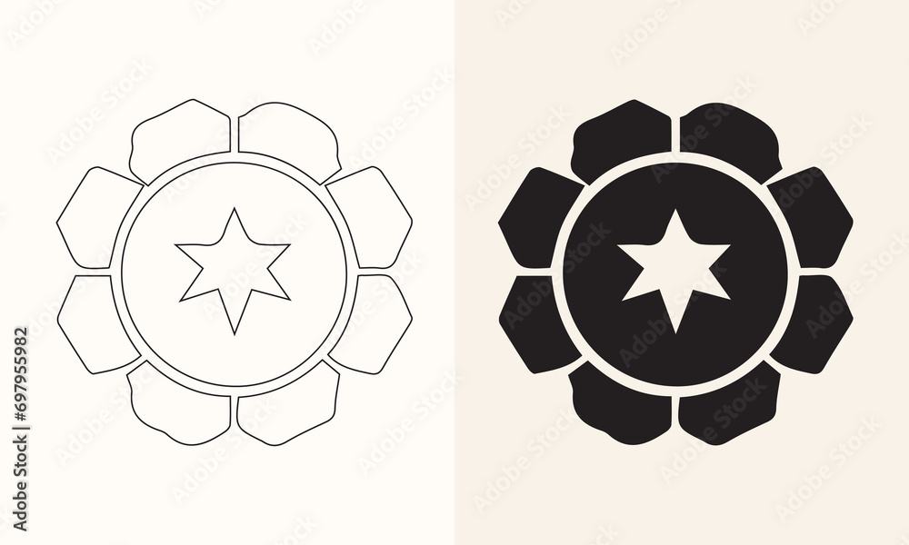 Vector illustration of a star icon set Vector illustration of a star icon set