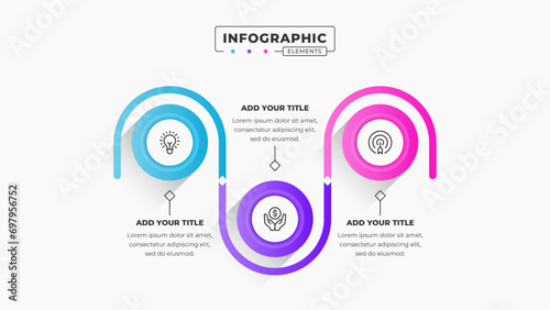 Vector process infographic design template with 3 steps or options