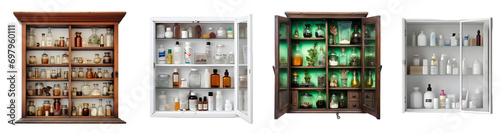 Shelf, sappers, medicine chest isolated on transparent background, png, Generative Ai photo