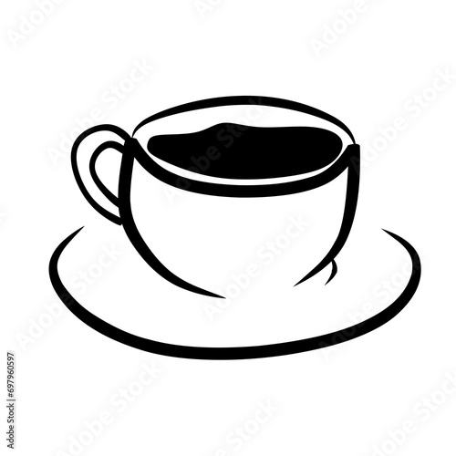 Logo icon of a cup of drink with a small saucer base