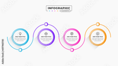 Vector business process infographic design template with 4 steps or options