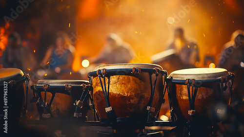 Latin Drums Close-Up Image. photo