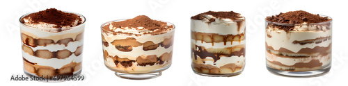 tiramisu isolated on transparent background, png, Generative Ai