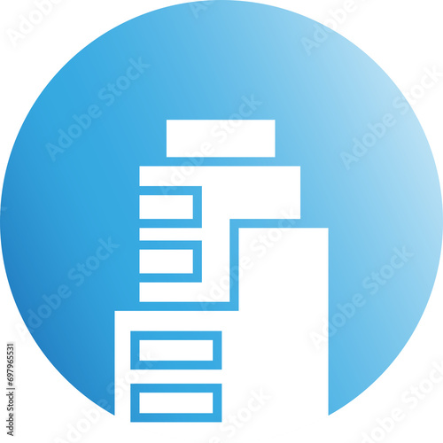 Building Tower in Blue Button 