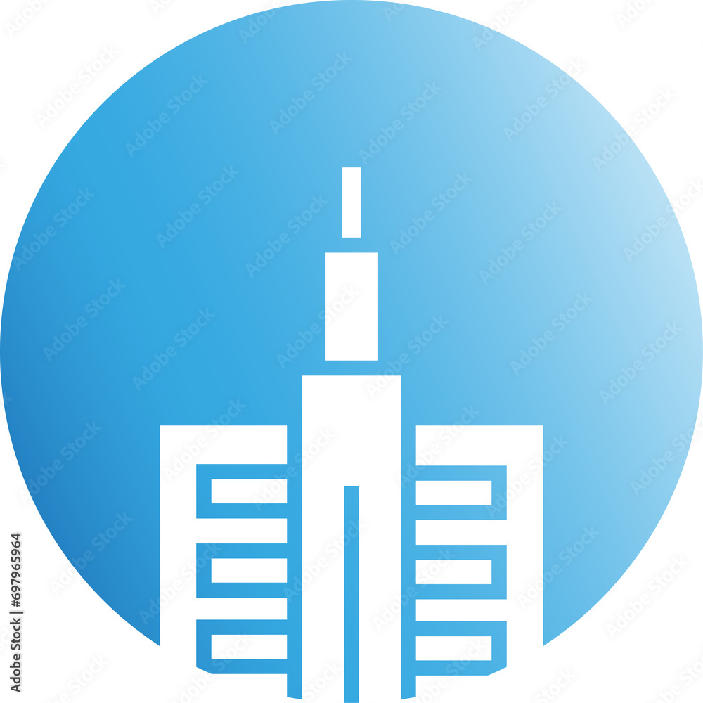 City Tower in Blue Button
City Tower in Blue Button